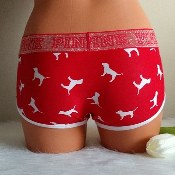 Size L PINK VICTORIA'S SECRET LOGO BOYSHORT .Nwt - Picture 2 of 2